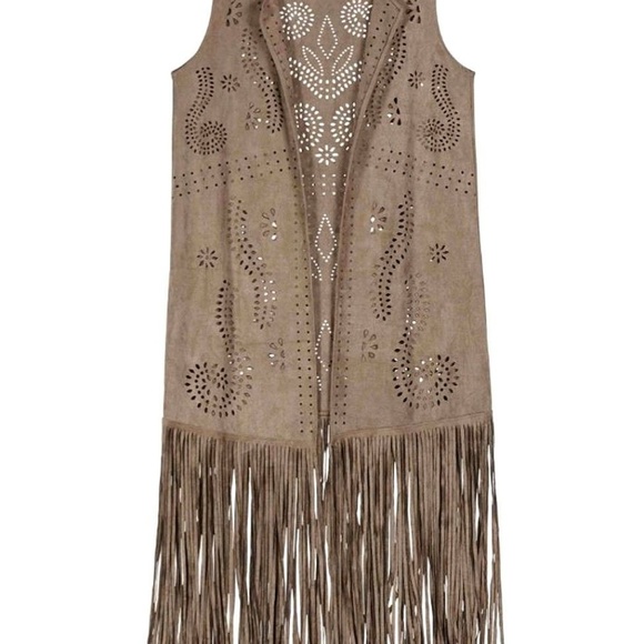 PilyQ Suede Cover Up: Suede Jade Vest - S - Picture 3 of 3